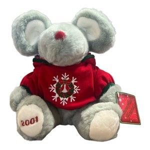 Snowflake Friends Gray Mouse Plush Christmas 11" Tb Trading Co 2001 Stuffed Toy